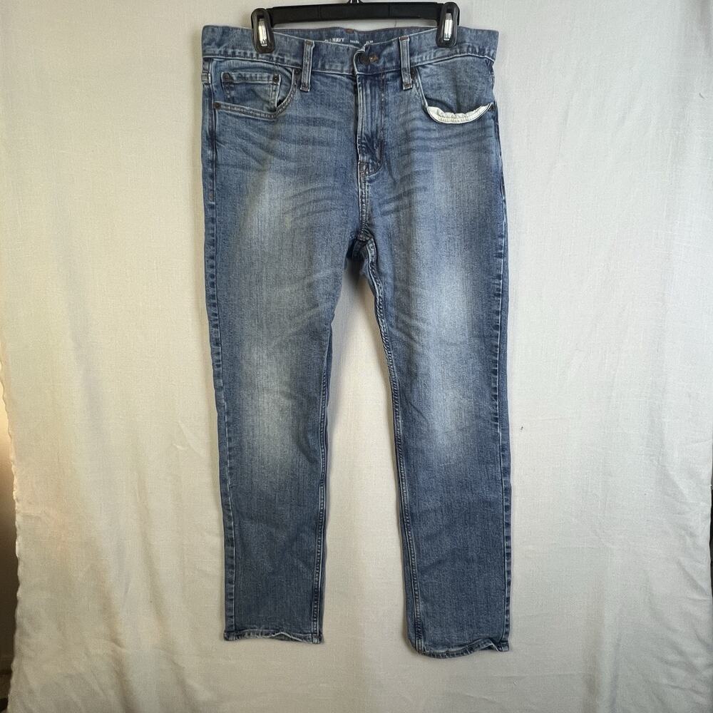 Old Navy Slim Fit Jeans Men 34 x 30 Straight Let Medium Wash Wprl School Outdoor